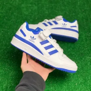 Adidas Forum Low Mens Casual Sneaker Shoes White Blue FY7756 NEW Multi Sz