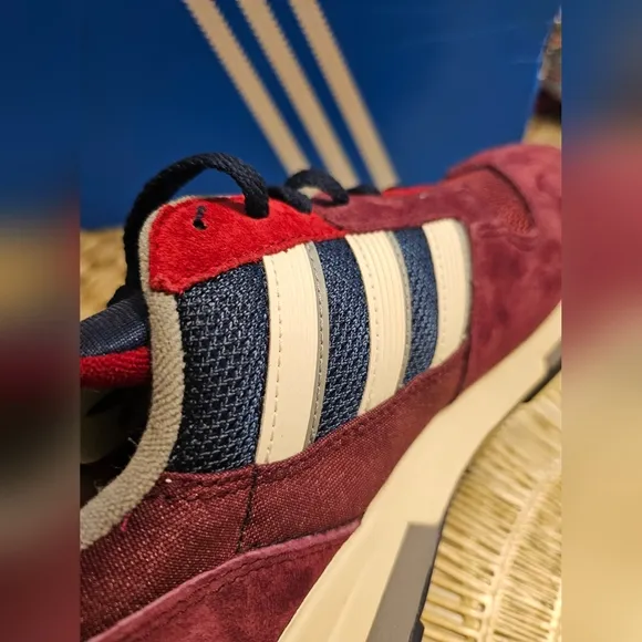 Adidas Men's Burgundy and Navy Sneakers
