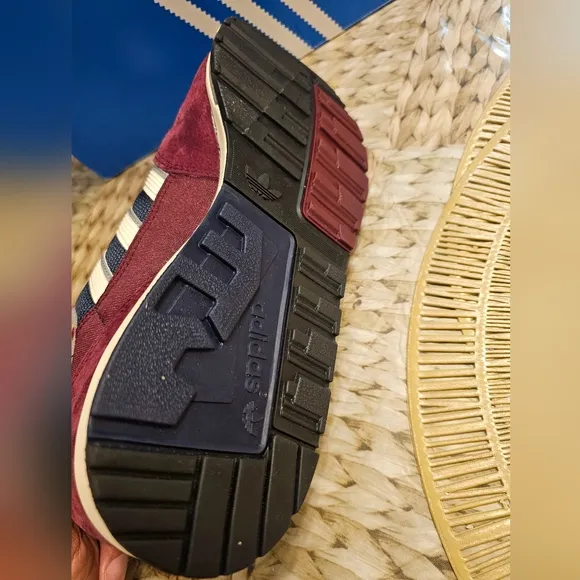 Adidas Men's Burgundy and Navy Sneakers