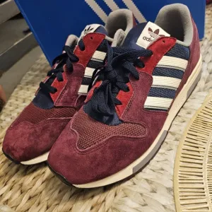 Adidas Men's Burgundy and Navy Sneakers
