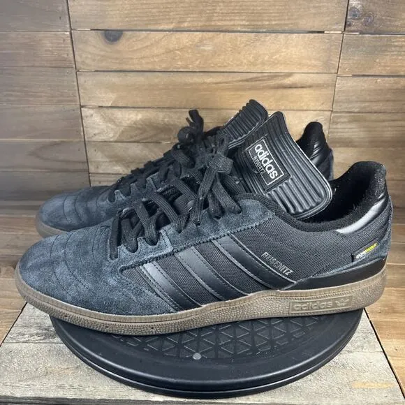 Adidas Mens Size 12 Busenitz Mens Skate Black Lace Up Shoes Suede Gum Sole