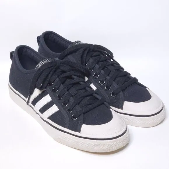 ADIDAS Nizza Low ADV Athletic Skate Low Shoes Black White Mens Sz 9