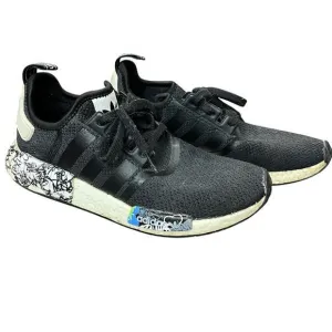 Adidas NMD R1 Boost Mens Shoes Sz‎ 9 Graffiti Print Black White EH0779 Running