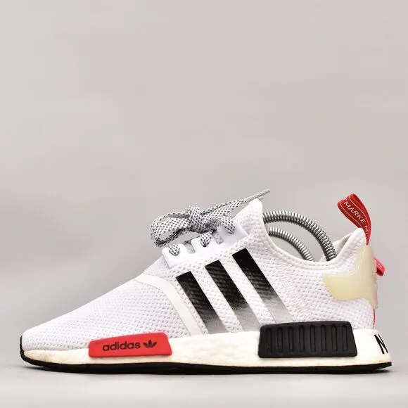 ADIDAS NMD R1 YOUTH KIDS SIZE 7 PRIME KNIT BOOST SHOES RED WHITE WOMEN'S 8.5
