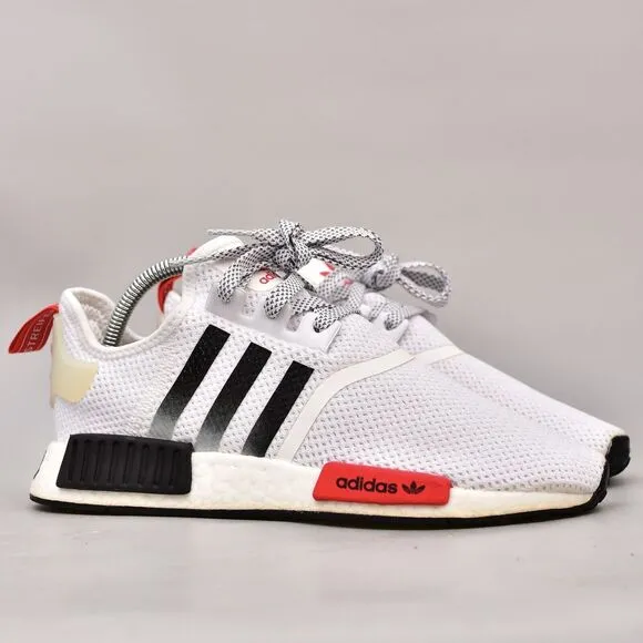 ADIDAS NMD R1 YOUTH KIDS SIZE 7 PRIME KNIT BOOST SHOES RED WHITE WOMEN'S 8.5