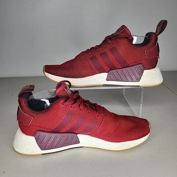 adidas NMD R2 Collegiate Athletic Shoes Sneakers Burgundy 2018 Men's Size 10