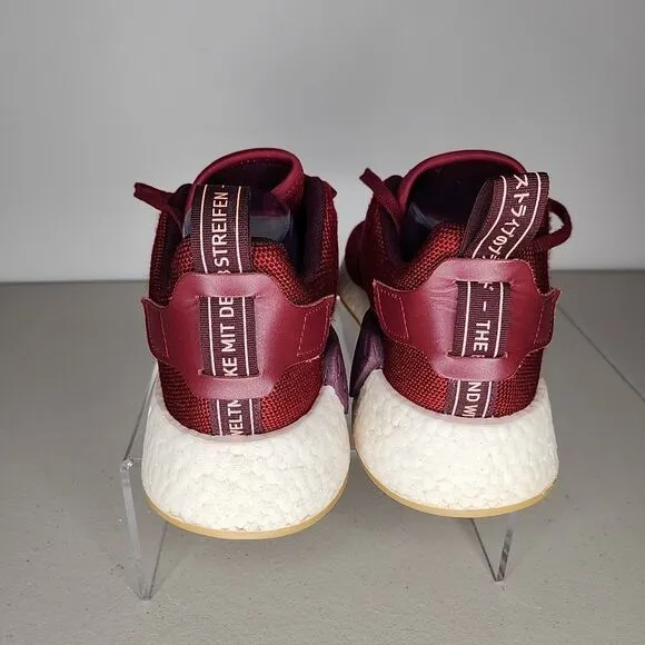adidas NMD R2 Collegiate Athletic Shoes Sneakers Burgundy 2018 Men's Size 10