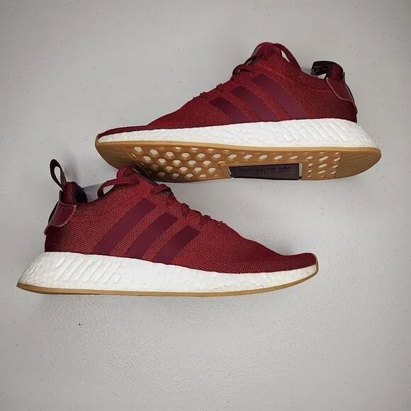 adidas NMD R2 Collegiate Athletic Shoes Sneakers Burgundy 2018 Men's Size 10