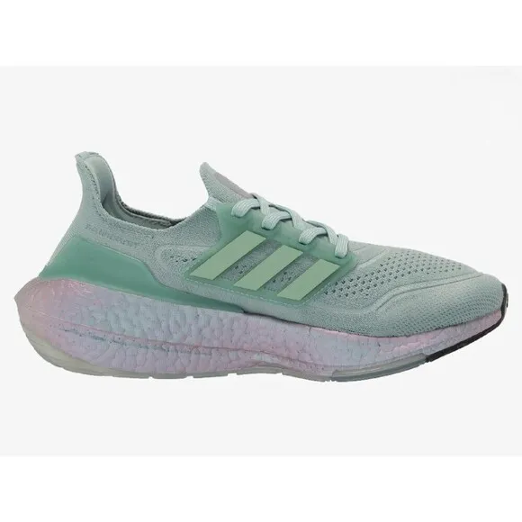 ADIDAS Original UltraBoost 21 in Hazy Green, 7.5
