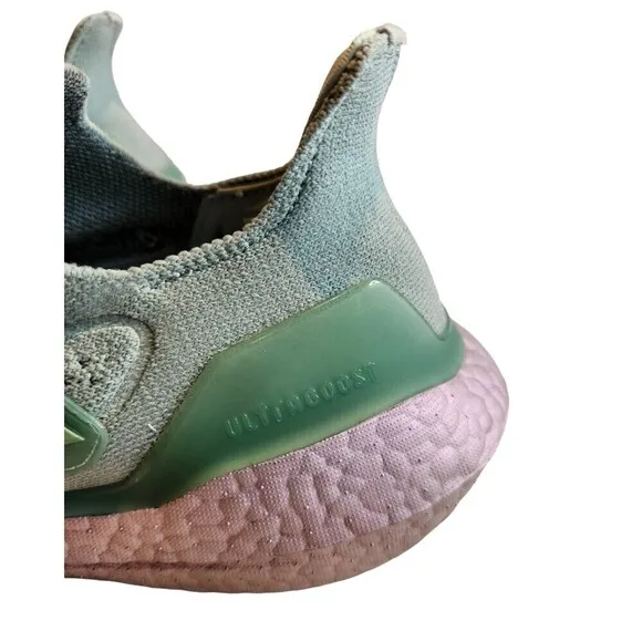 ADIDAS Original UltraBoost 21 in Hazy Green, 7.5