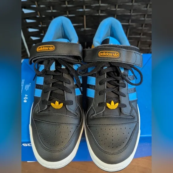 ADIDAS Originals Men's Forum Low Shoes Black Blue/gold 11.5 Sneakers Athletic