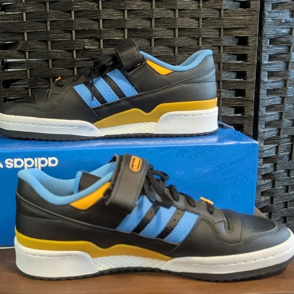 ADIDAS Originals Men's Forum Low Shoes Black Blue/gold 11.5 Sneakers Athletic
