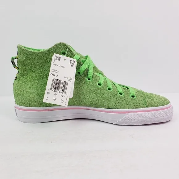 Adidas Originals Nizza Hi RFS Mens Size 9 Green Leather Lifestyle Skate Shoes