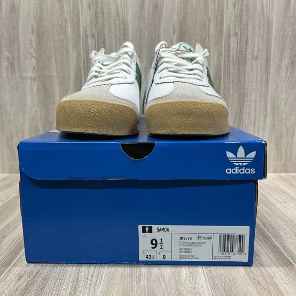 Adidas Originals Samoa Cloud White Green Gum Casual Shoes JH9078 Men's size 9.5