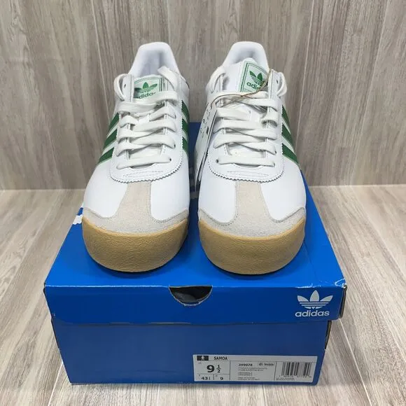 Adidas Originals Samoa Cloud White Green Gum Casual Shoes JH9078 Men's size 9.5