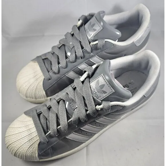 Adidas Superstar Original- Grey W/ White Size 8,5