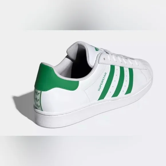 Adidas Superstar White  Green Sneakers