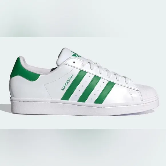 Adidas Superstar White  Green Sneakers