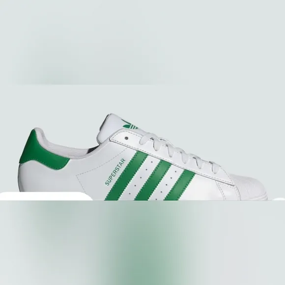 Adidas Superstar White  Green Sneakers