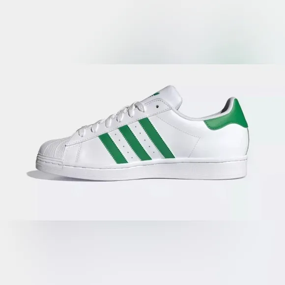 Adidas Superstar White  Green Sneakers