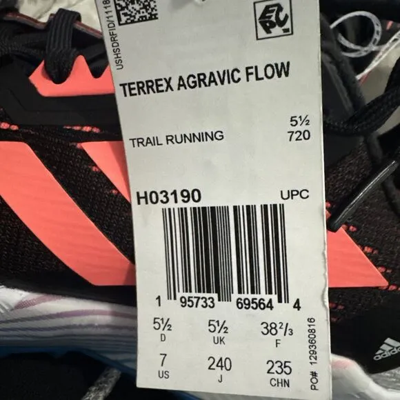 Adidas Terrex Agravic Flow 2 Womens Shoes Core Black Pink H03190 Hiking