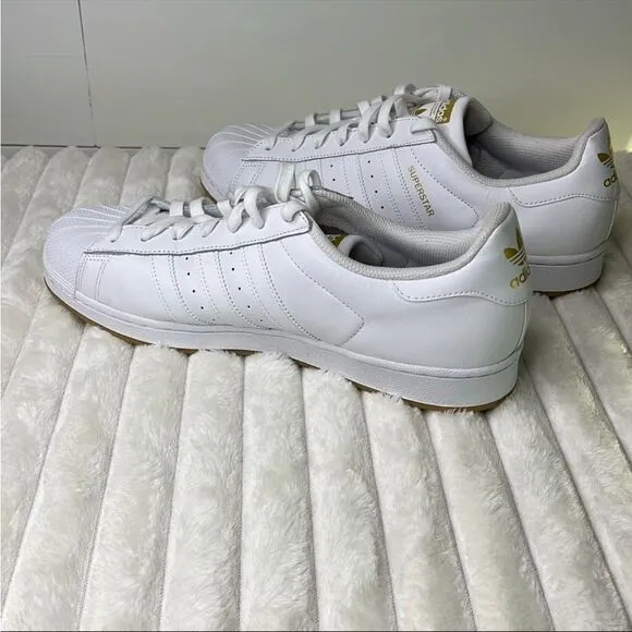 Adidas White and Gold Men's Shoes