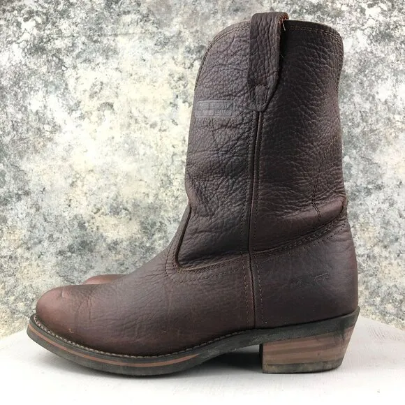 AdTec Mens Size 10.5M 12&quot; Reddish Ranch Brown Leather Wellington Work Boots 1552