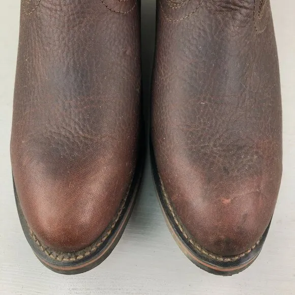 AdTec Mens Size 10.5M 12&quot; Reddish Ranch Brown Leather Wellington Work Boots 1552