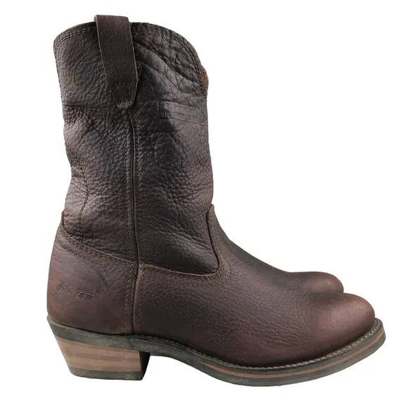 AdTec Mens Size 10.5M 12&quot; Reddish Ranch Brown Leather Wellington Work Boots 1552