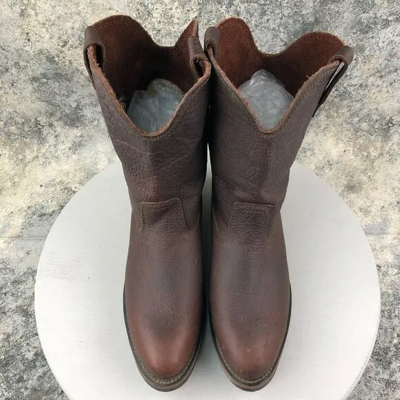 AdTec Mens Size 10.5M 12&quot; Reddish Ranch Brown Leather Wellington Work Boots 1552