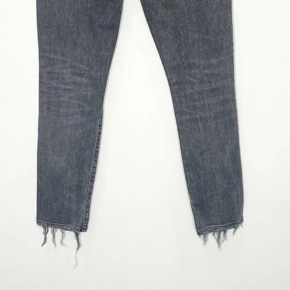 Agolde Sophie High Rise Distressed Skinny Crop in Maverick Gray Denim Size 25