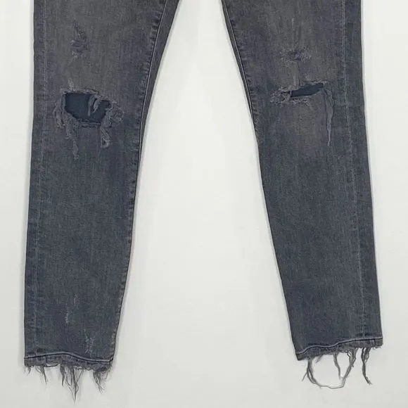 Agolde Sophie High Rise Distressed Skinny Crop in Maverick Gray Denim Size 25