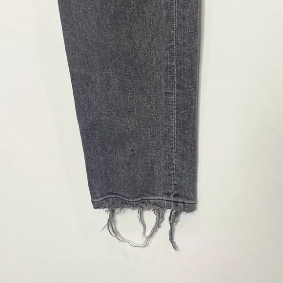 Agolde Sophie High Rise Distressed Skinny Crop in Maverick Gray Denim Size 25