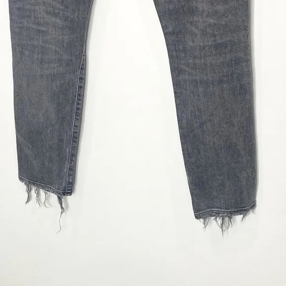Agolde Sophie High Rise Distressed Skinny Crop in Maverick Gray Denim Size 25