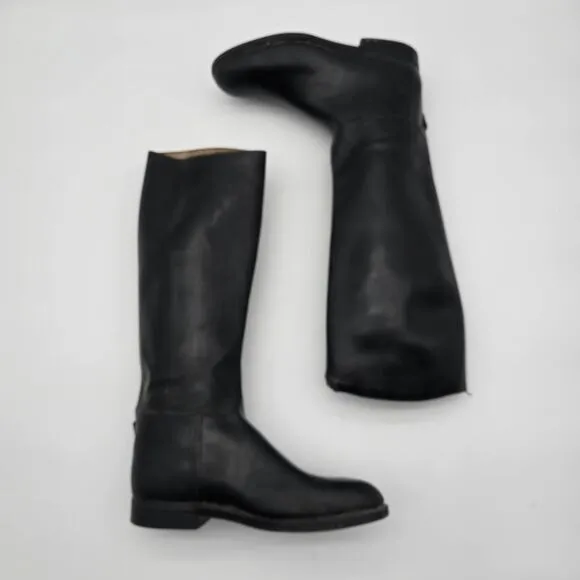 Aigle Boots Womens 9 41 Black Rain Tall Wellie Waterproof Leather Lined Riding