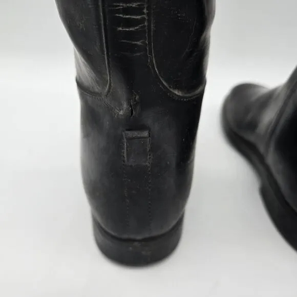 Aigle Boots Womens 9 41 Black Rain Tall Wellie Waterproof Leather Lined Riding