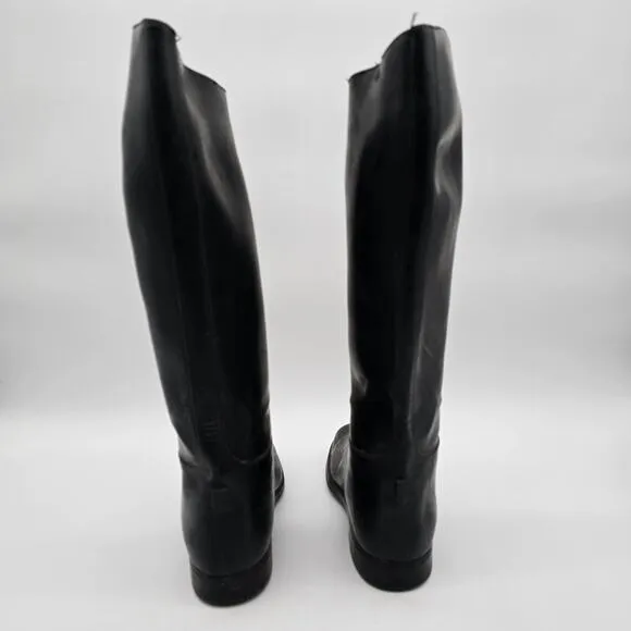 Aigle Boots Womens 9 41 Black Rain Tall Wellie Waterproof Leather Lined Riding