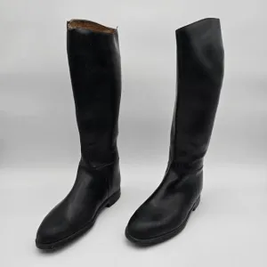 Aigle Boots Womens 9 41 Black Rain Tall Wellie Waterproof Leather Lined Riding