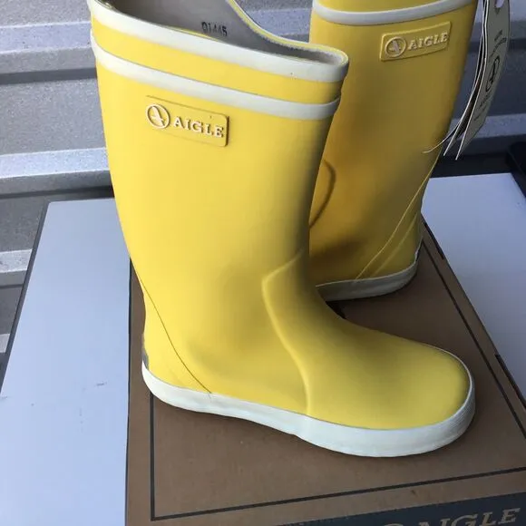Aigle Lolly Pop Yellow Jaune Blank US Size 13