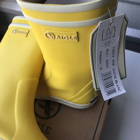 Aigle Lolly Pop Yellow Jaune Blank US Size 13