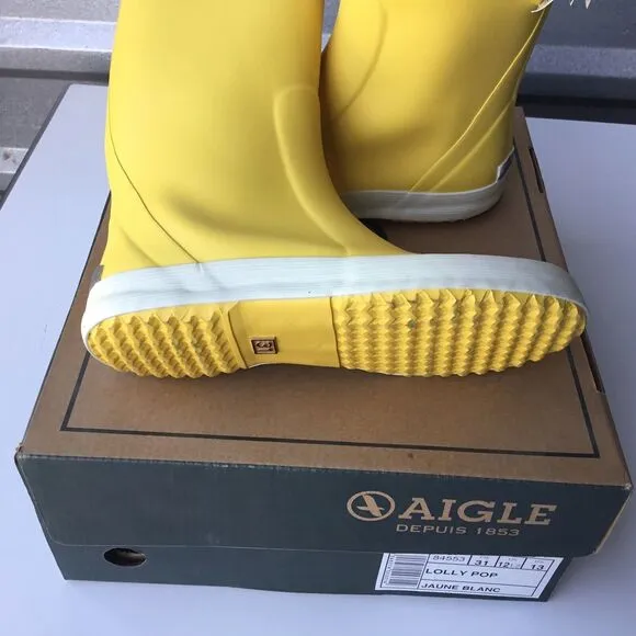 Aigle Lolly Pop Yellow Jaune Blank US Size 13