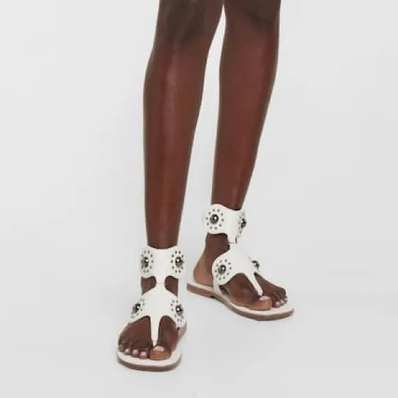 Alaia White Studded Sandals size IT 40