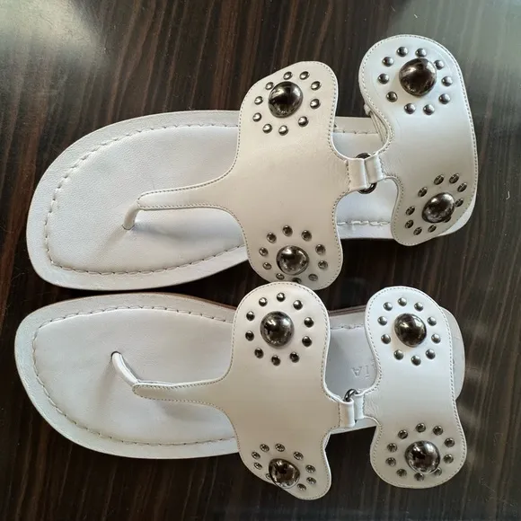 Alaia White Studded Sandals size IT 40