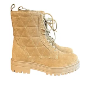 Alberto Torresi Malissa Boot Side Zip Quilted Leather Stiched Women’s Size 7.5