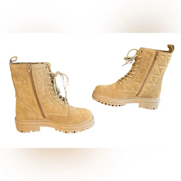 Alberto Torresi Malissa Boot Side Zip Quilted Leather Stiched Women’s Size 7.5
