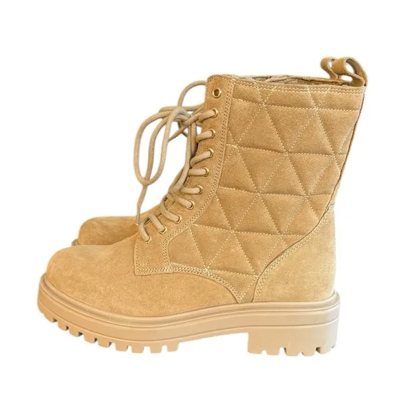 Alberto Torresi Malissa Boot Side Zip Quilted Leather Stiched Women’s Size 7.5