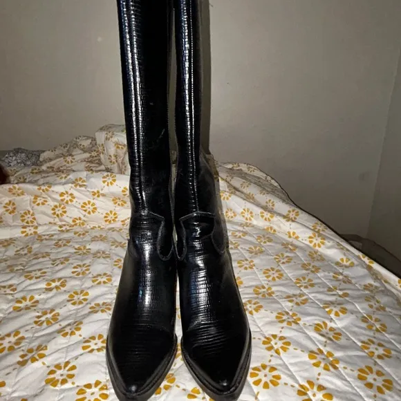 Aldo Black Over the Knee Boots Elegant Design