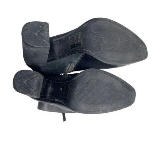 Aldo Womens Colorblock Leather Block Heel Catheryn Ankle Boots Black &amp; Gray Sz 8