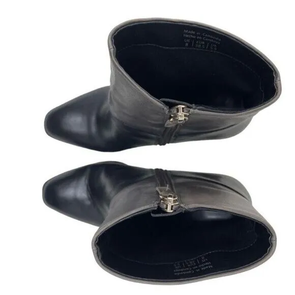 Aldo Womens Colorblock Leather Block Heel Catheryn Ankle Boots Black &amp; Gray Sz 8