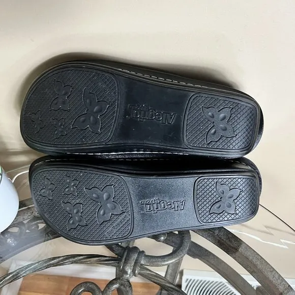 Alegria Dayna Dottie Professional Comfort Shoes Clogs Black Leather Womens Sz 40